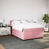 vidaXL Cama box spring con colch&oacute;n terciopelo rosa 140x200 cm