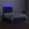 vidaXL Cama box spring con colch&oacute;n LED tela negro 120x200 cm