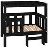 vidaXL Cama para perros madera maciza de pino negro 75,5x63,5x70 cm