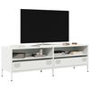 vidaXL Mueble para TV acero laminado en fr&iacute;o blanco 135x39x43,5 cm