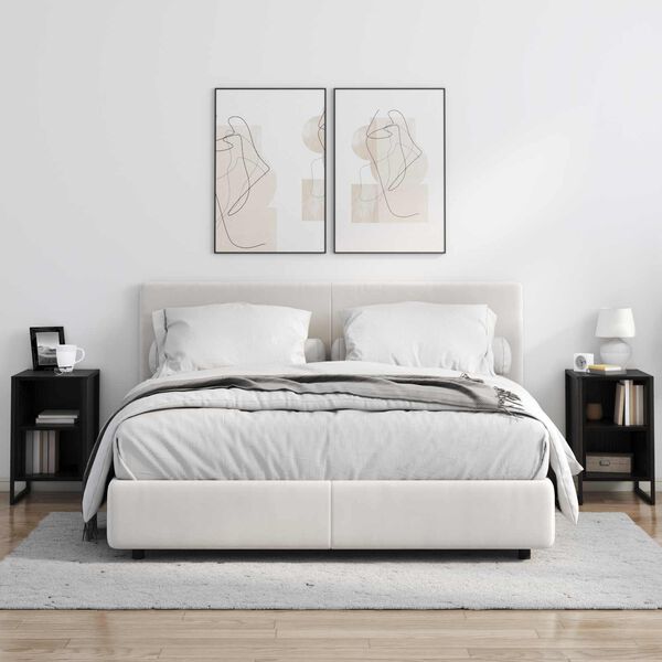 vidaXL Mesa de Noche Roble Negro 39.5 x 30 x 50 cm