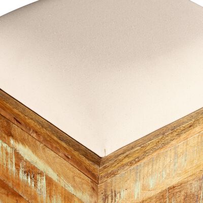 vidaXL Banco de almacenamiento de madera reciclada maciza 40x40x45 cm