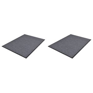 vidaXL Felpudos de PVC 2 unidades gris 90x60 cm