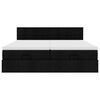 vidaXL Estructura de cama otomana con colchones tela negra 160x200 cm