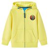 vidaXL Sudadera infantil con capucha y cremallera amarillo claro 128
