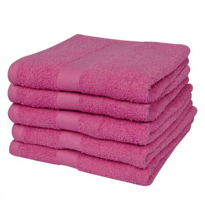 vidaXL Toallas de baño 5 unidades algodón 500 gsm 100x150 cm rosa