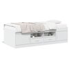 vidaXL Sof&aacute; cama con cajones sin colch&oacute;n blanco 75x190 cm