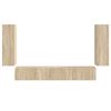 vidaXL Conjunto de mueble para TV de pared 4 pcs Roble Sonoma