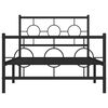 vidaXL Estructura cama sin colchón con estribo metal negro 100x190 cm
