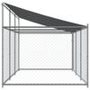 vidaXL Jaula de perros techo y puerta acero galvanizado gris 6x2x2 m