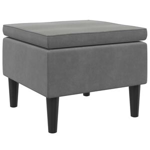 vidaXL Taburete con patas de madera terciopelo gris oscuro
