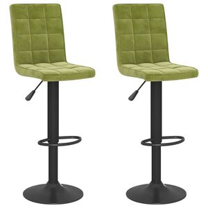 vidaXL Taburetes de cocina 2 uds terciopelo verde claro