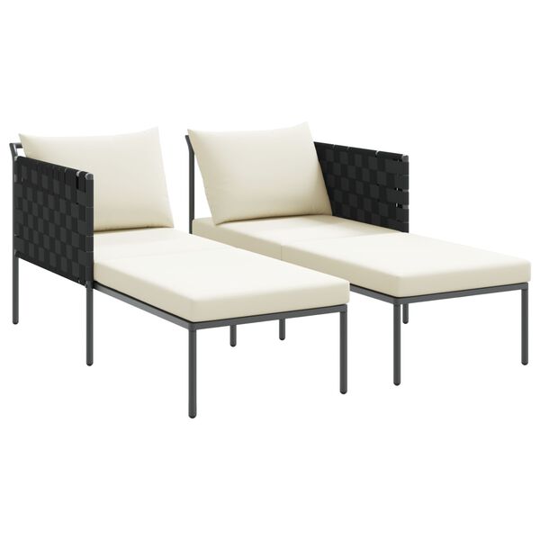 vidaXL Tumbona con cojín 2-persona Antracita 115 x 153 x 69.5cm Acero