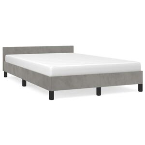 vidaXL Estructura de cama sin colch&oacute;n terciopelo gris claro 120x200 cm