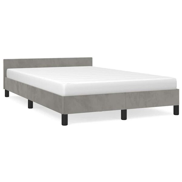 vidaXL Estructura de cama sin colch&oacute;n terciopelo gris claro 120x200 cm