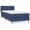 vidaXL Cama box spring con colch&oacute;n tela azul 80x200 cm