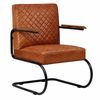 vidaXL Sill&oacute;n de cuero aut&eacute;ntico marr&oacute;n claro