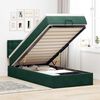 vidaXL Cama otomana con colch&oacute;n y LED terciopelo verde oscuro 80x200cm