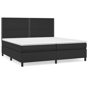 vidaXL Cama box spring con colch&oacute;n cuero sint&eacute;tico negro 200x200 cm