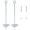 vidaXL Ancla de tierra 2 pcs Plateado &Oslash;10 x 40 cm Metal galvanizado