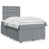 vidaXL Cama box spring con colch&oacute;n tela gris claro 120x190 cm