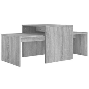 vidaXL Set mesa de centro madera de ingenier&iacute;a gris Sonoma 100x48x40c