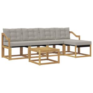 vidaXL Conjunto de sof&aacute;s de exterior 6 pcs Blanco y Gris Claro