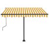 vidaXL Toldo de pie retr&aacute;ctil manual amarillo y blanco 300x250 cm