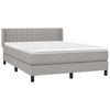 vidaXL Cama box spring con colch&oacute;n tela gris claro 140x200 cm