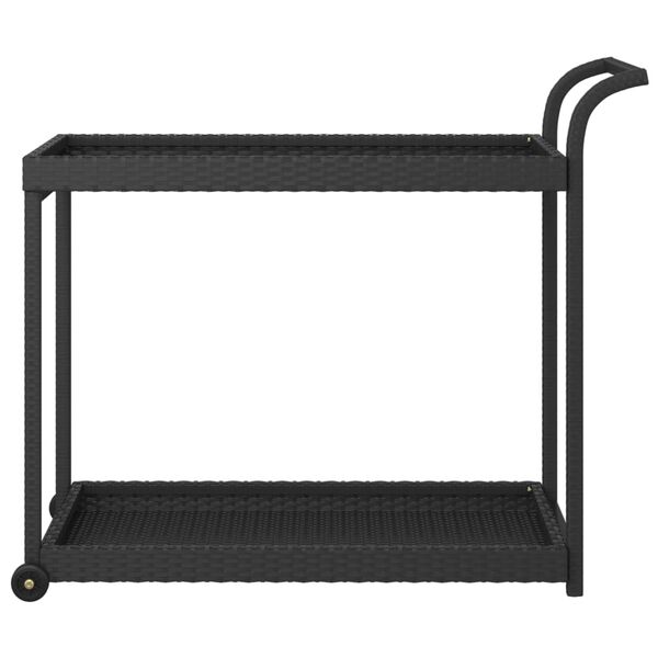 vidaXL Carrito de bar ratán sintético negro 100x45x83 cm