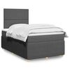 vidaXL Cama box spring con colch&oacute;n tela gris oscuro 120x200 cm