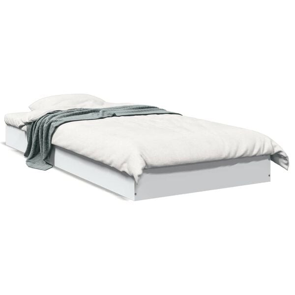 vidaXL Estructura de cama madera de ingeniería blanca 75x190 cm