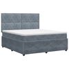 vidaXL Cama box spring con colch&oacute;n Gris oscuro 160 x 200 cm Terciopelo
