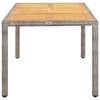 vidaXL Mesa de jard&iacute;n madera acacia rat&aacute;n sint&eacute;tico gris 190x90x75 cm
