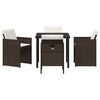 vidaXL Conjunto de Comedor de Jard&iacute;n 5 pcs Marr&oacute;n rat&aacute;n sint&eacute;tico