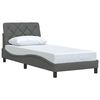 vidaXL Estructura de cama sin colch&oacute;n tela gris oscuro 80x200 cm