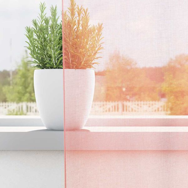vidaXL Cortinas de gasa con trabillas 2 uds rosa 140x140 cm