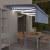 vidaXL Toldo retr&aacute;ctil manual con persiana y LED azul y blanco 6x3 m
