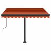 vidaXL Toldo de pie retr&aacute;ctil manual naranja y marr&oacute;n 300x250 cm