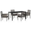 vidaXL Conjunto de Comedor de Jard&iacute;n 5 uds. Marr&oacute;n rat&aacute;n sint&eacute;tico
