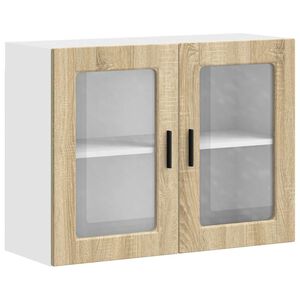 vidaXL Armario de pared para cocina puerta cristal Porto roble sonoma