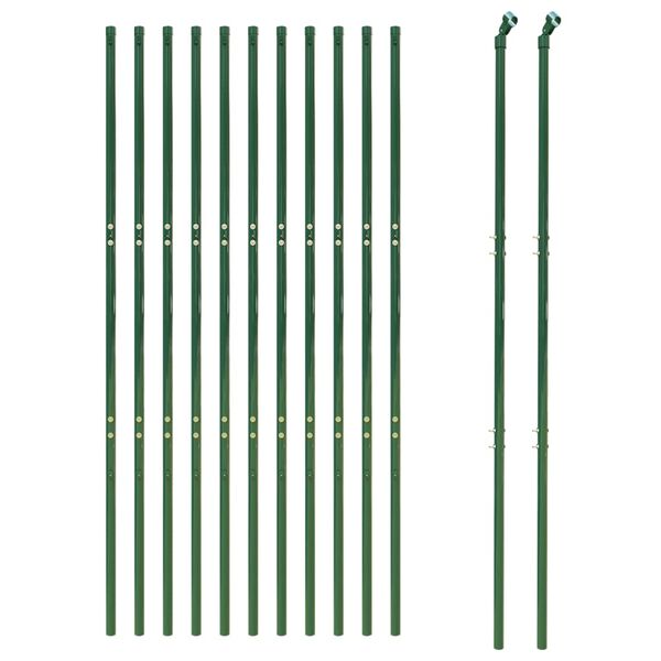 vidaXL Cerca de alambre de acero galvanizado verde 1,4x25 m