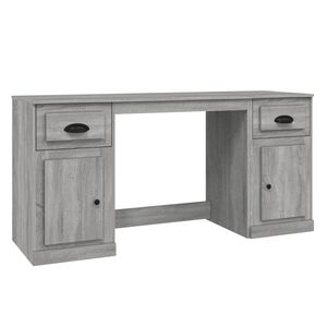 vidaXL Escritorio con armario contrachapada gris sonoma
