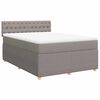 vidaXL Cama box spring con colch&oacute;n tela gris taupe 140x200 cm
