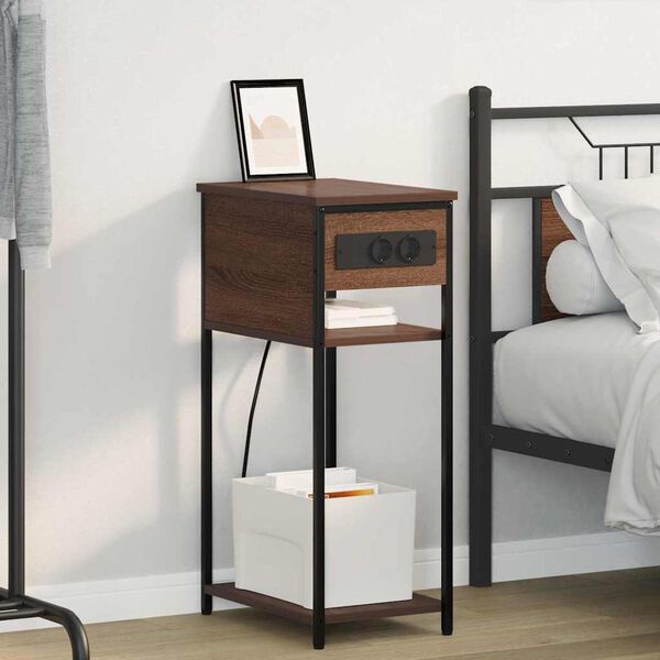 vidaXL Armario de Noche Roble Marr&oacute;n 41 x 28 x 76 cm