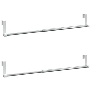 vidaXL Rieles de cortina 2 uds aluminio blanco y plateado 40-60 cm