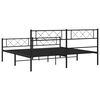 vidaXL Estructura cama sin colchón con estribo metal negro 183x213 cm