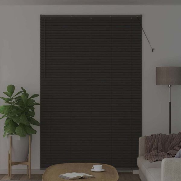 vidaXL Persiana para Ventana con cortinas Manual Gris oscuro Aluminio