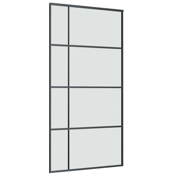 vidaXL Puerta corredera set herrajes vidrio ESG aluminio 102,5x205 cm