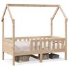 vidaXL Cama con forma de casa de ni&ntilde;os madera maciza marr&oacute;n 70x140 cm